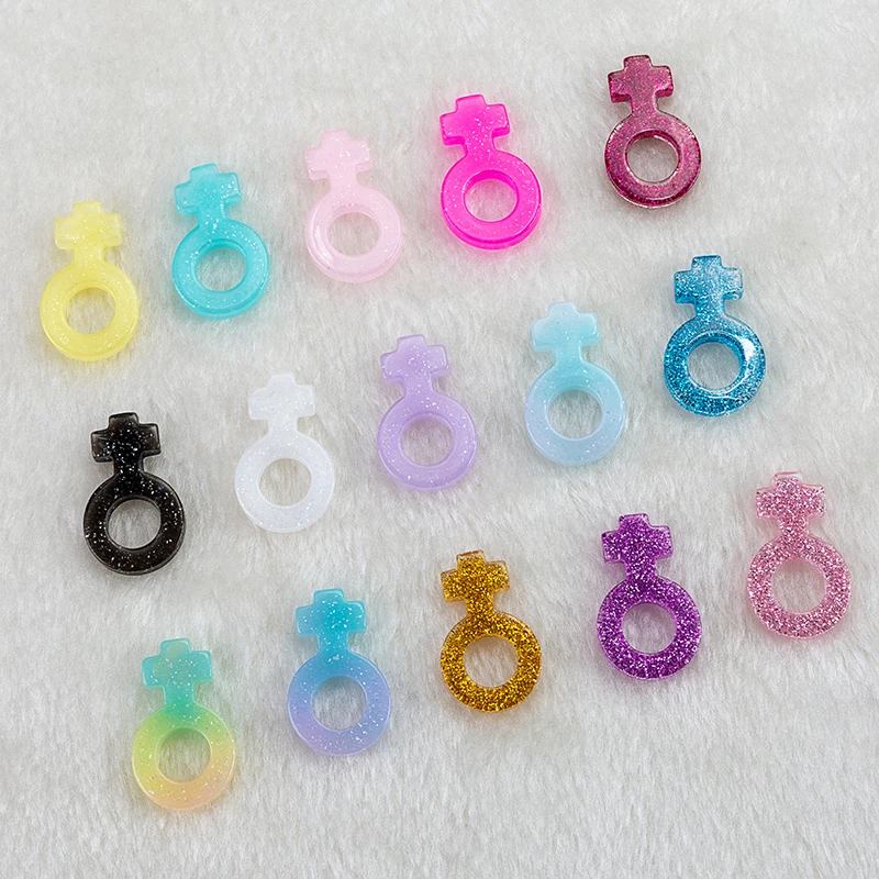 

10pcs 28*17mm Hot And Kawaii Girl symbol Flat BackResin Crafts For Diy Decoration Multicolor Resin Cabochons