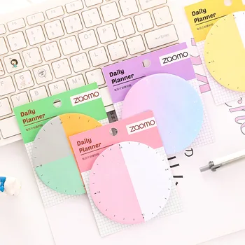 

1pc Creative Plan Sheet Sticky Notes Alarm Clock Gradient Posted Note