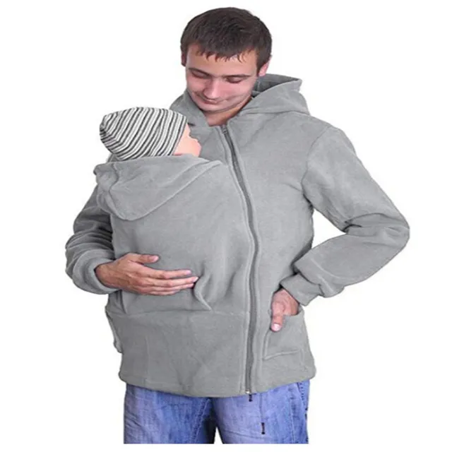 Maternity Kangaroo Jacket Baby Pouch Super Daddy Multifunction Hoodie