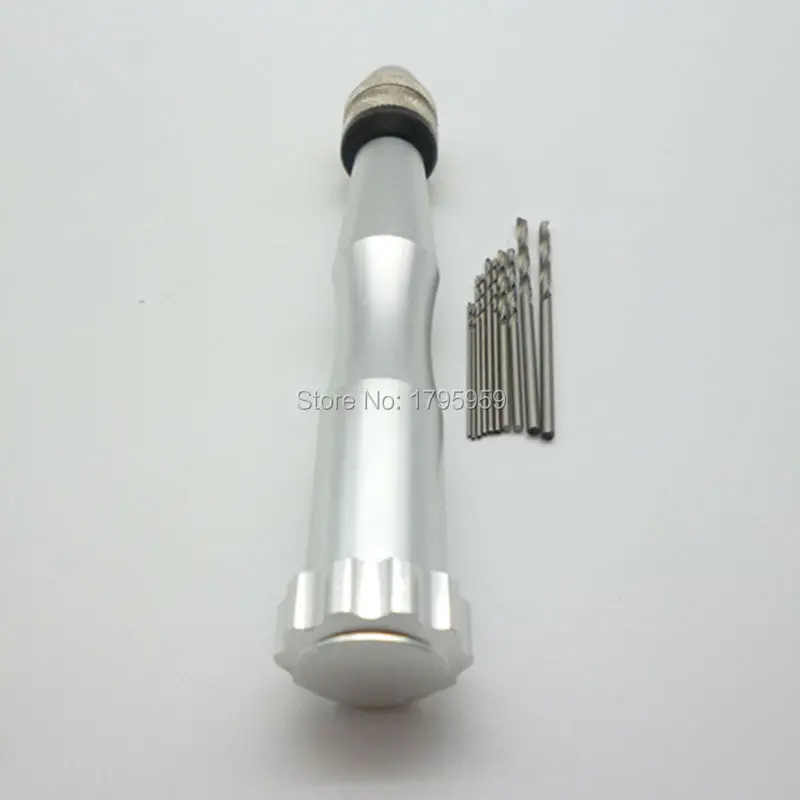 Mini Micro Aluminum Hand Drill Drilling With Keyless Chuck Reamer Hand Twist Drill Clamping Range 0.3-3mm +10pcs Twist Drill Bits (3)