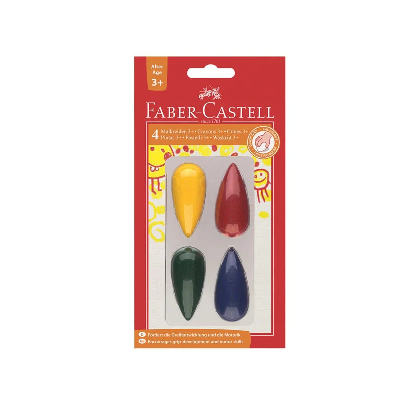 120405 4 color Faber Castell 120405 яйцевидной формы 4 вида цветов карандаш детская кисти - Цвет: 120405 4 color