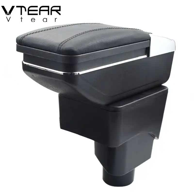 Vtear для Ford Ecosport, аксессуары, подлокотник, кожа, автомобильный подлокотник, короб, внутренняя центральная консоль, автомобильный Стайлинг, 2013, 2015, 2018 - изображение