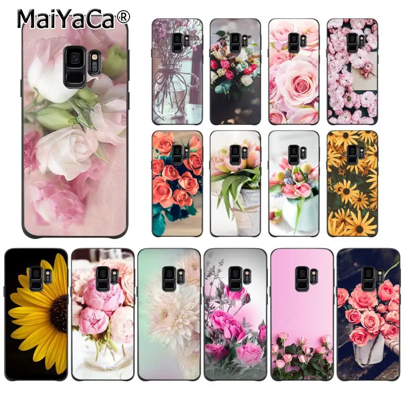 

MaiYaCa Elegant Peony Rose Sunflower Flowers Phone Case for Samsung Galaxy S7edge S6 S10 Lite S10Plus S10E S8 S7 S9 Plus