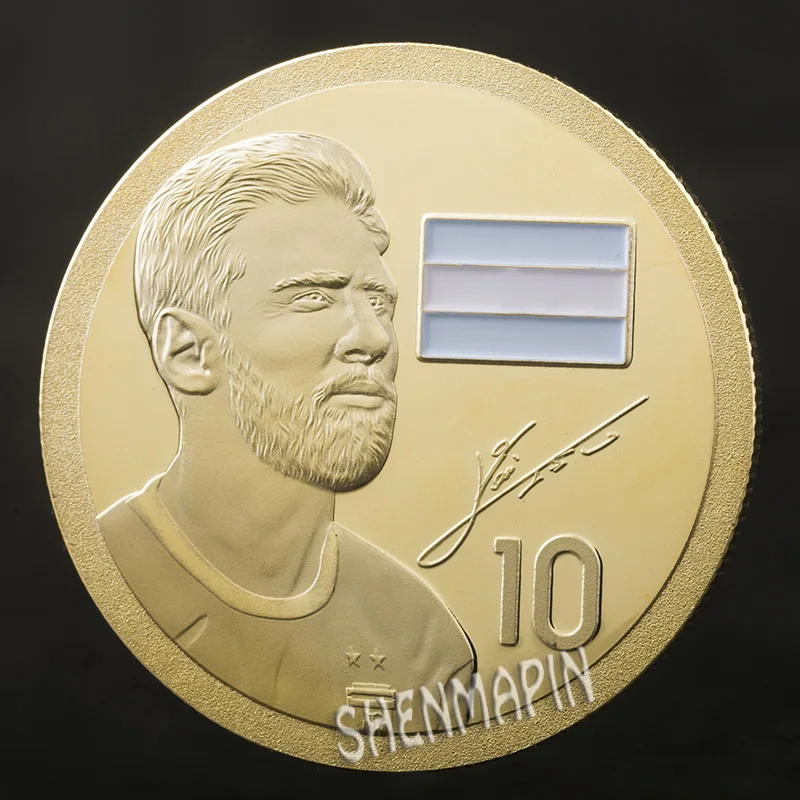Кубок мира футболист Messi памятная монета Лига чемпионов золотые Сапоги Золотые коллекционные монеты мировой Игрок года