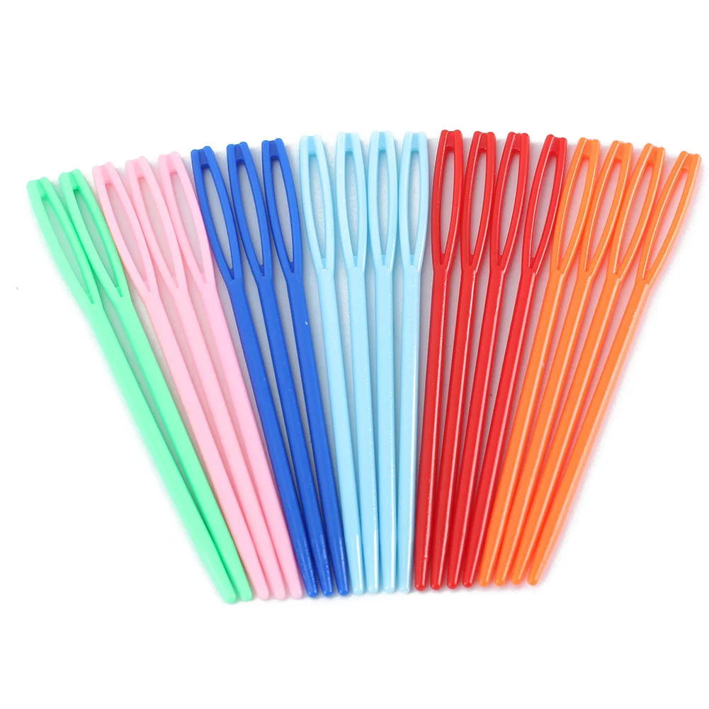 

20Pcs Mix Color Plastic Hand Large Eye Sewing Needles Knit Crafts Tapestry Darning Weaving DIY Tools Size 7cm