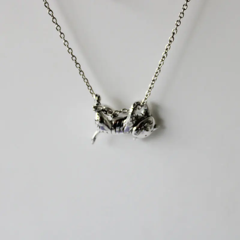 Персонализированное винтажное серебряное милое ожерелье с кошкой и подвеской для женщин, ювелирное изделие, ожерелье с кошкой для озорного питомца