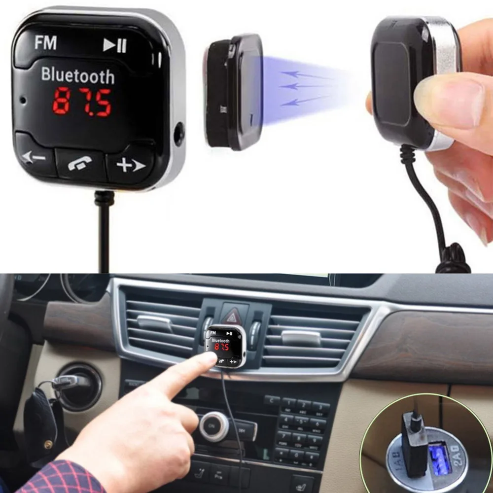 Wireless Bluetooth Car Kit FM Transmitter Modulator MP3 Player Automobiles 3.5mm Audio AUX TF Card Play Dual Car-charger