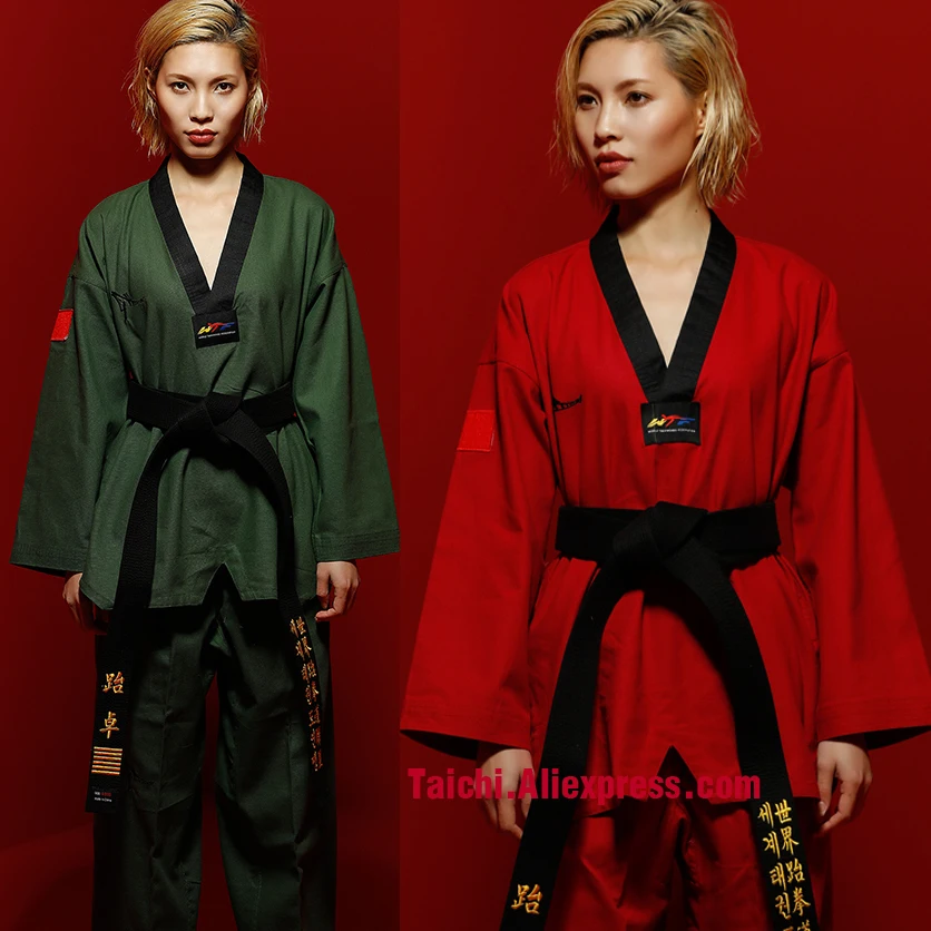 Боевые искусства TKD Tae Kwon Do Корея с V образным вырезом взрослая форма для тхэквондо