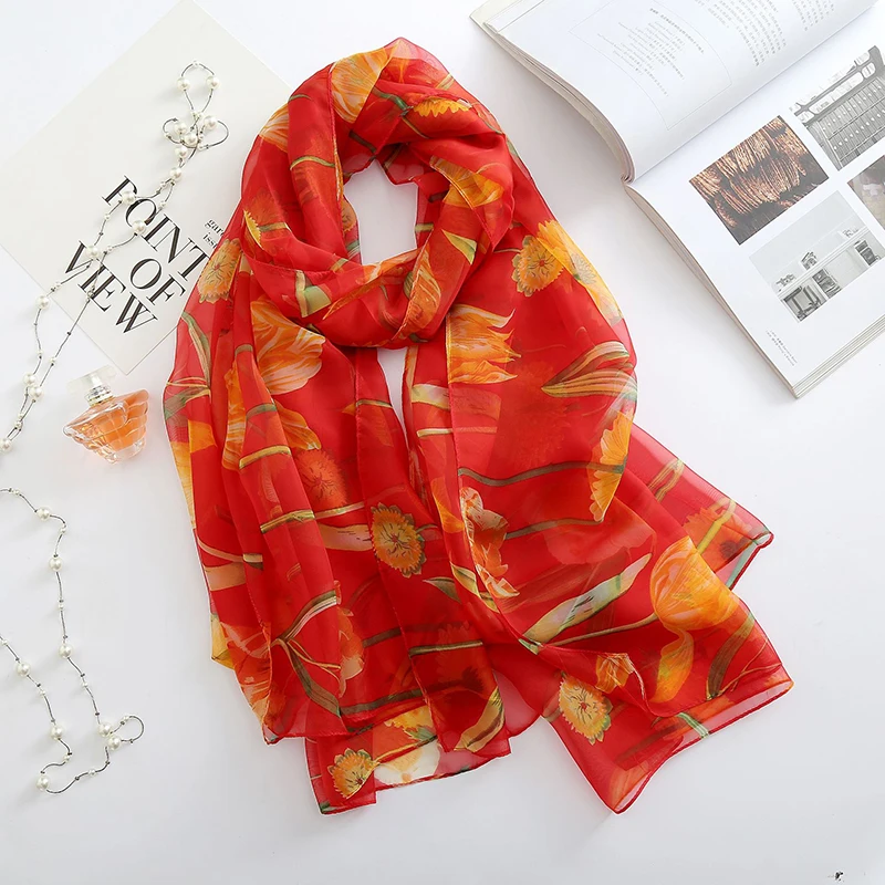 

Luxury Digital Print Foulard Female Summer Beach Slik Scarf Women Plus Size 180*140cm Shawl Holiday Red Scarves Wraps Pashmina