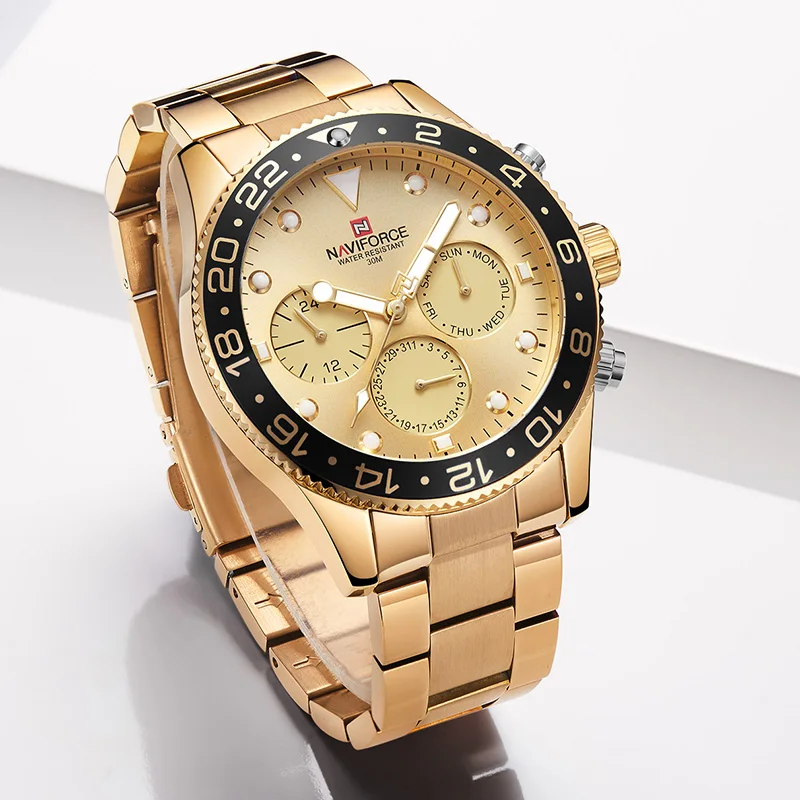 NAVIFORCE для мужчин s часы сталь Роскошные Horloge кварцевые мужские водостойкие