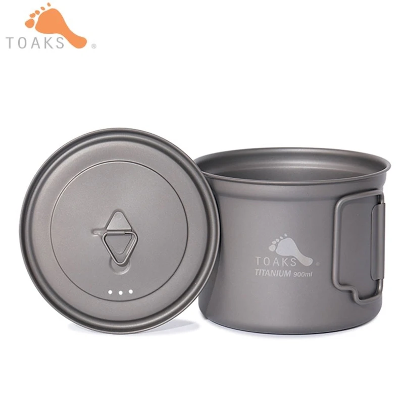  TOAKS 900ml Titanium Pot Titanium Cook Pot with Foldable Handles and Lid Kitchen Cookware Tools Ult - 4000453260948