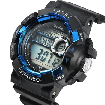 

Casual Digital Watch for Student Classic Blue Case LED Electronic Wristwatch for Boy Practical Waterproof Sport Quartz Watches