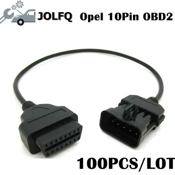 

Factory price!!100PCS For Opel 10Pin To 16Pin OBD2 Car Extension Diagnostic tool connector Cable with top quality on promotion
