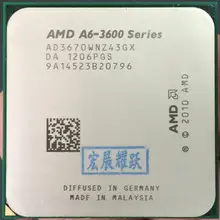 Четырехъядерный процессор AMD A4-Series A6-3670 A6 3670, работающий исправно, настольный процессор