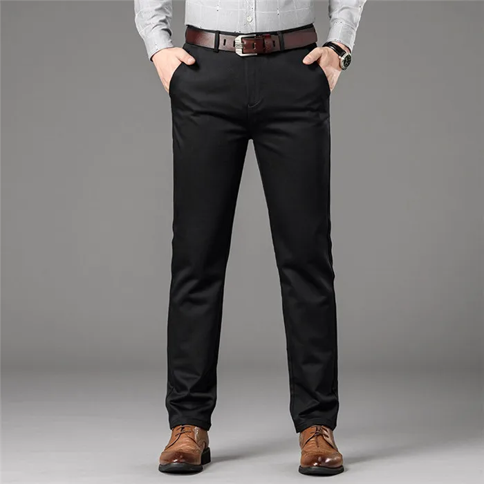 

Man Chino Pants Pockets Business Fashion Male 2019 Clothing Blue Black Khaki Dark Grey Men Casual Trousers,8018