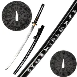 Для 12 гороскоп самурайский меч зодиака Современная фантазия Катана Настоящее сталь лезвие Полный Тан резкость готов Фирменная Новин