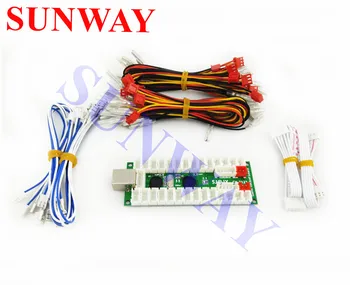 

2 players PC Game Arcade joystick USB Controller to PC Encoder LED button joystick Controller with cable wires