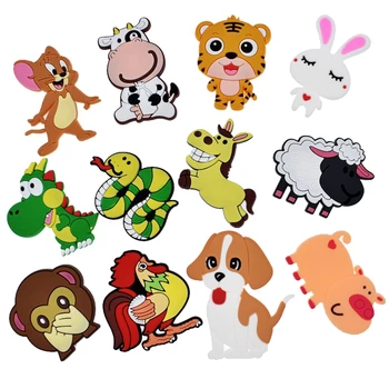 

6Pcs/lot 3D Cartoon Animals Refrigerator Magnets for Kids Boys Girls Cute Fridge Magnets Dinosaur Vegetables Fruit Stickers
