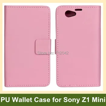 

Hot PU Leather Wallet Flip Cover Case for Sony Xperia Z1 Mini/M51w/Z1 Compact with Support Holder Free Ship