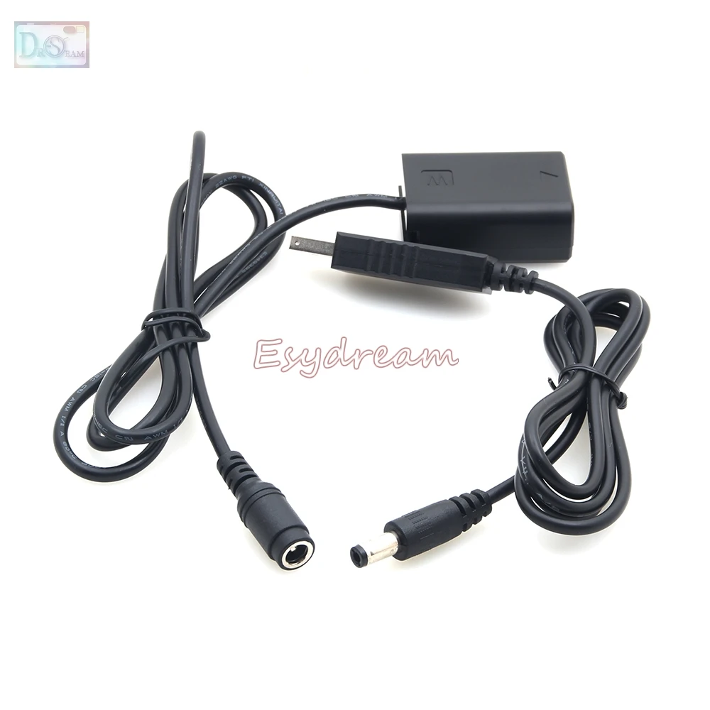 NP-FW50 FW50 муляж батареи+ DC банк питания USB адаптер зарядный кабель для sony A7 Mark II A6300 A6000 NEX 5 6 7 Замена AC-PW20