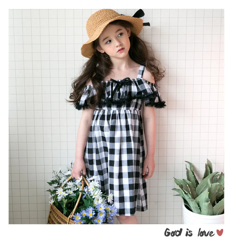 summer spring school long cotton big girls dresses age 10  princess ruffles white black plaid toddler children dresses 8 2018 new 4 5 6 7 8 9 10 11 12 13 14 15 years little big  girls dresses for girls children  (6)