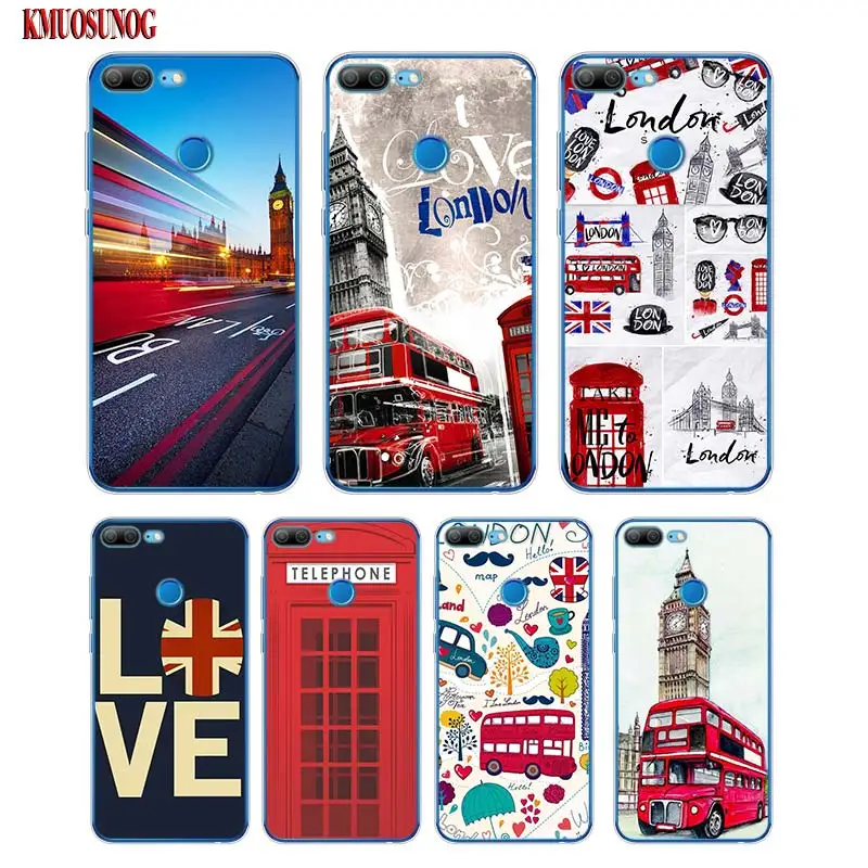 

Soft Silicone Phone Case London big ben Bus for Huawei Honor 7A 7C 8 8A Pro 8C 8X 9 9N 10 V20 V9 Lite Cover