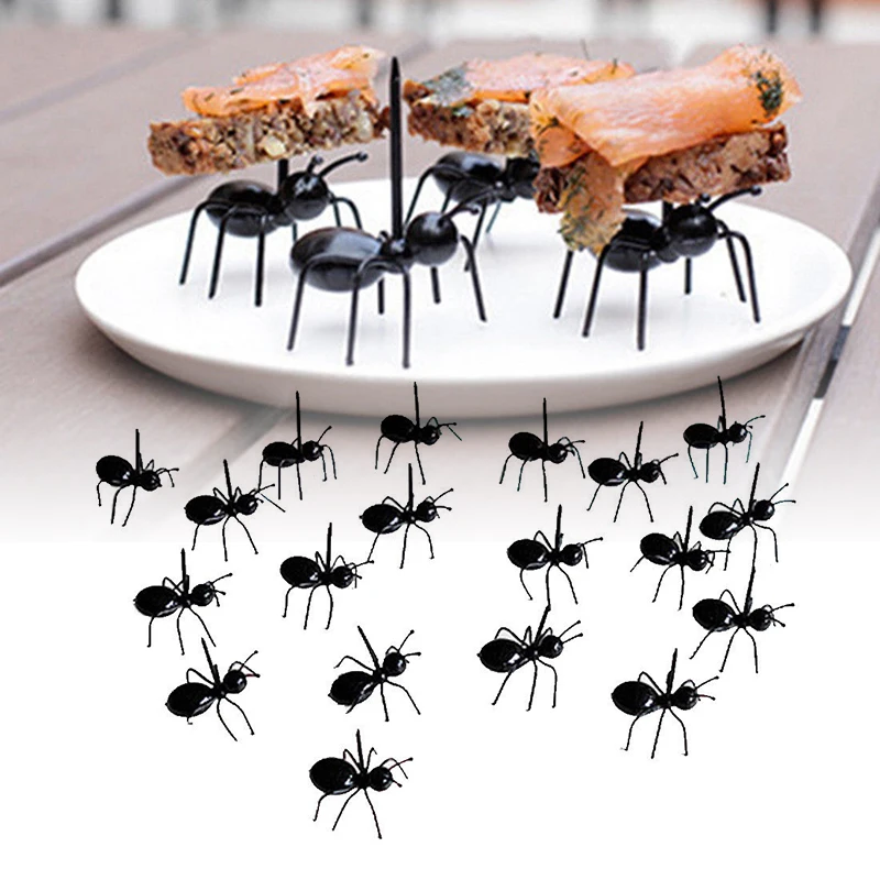 

12pcs/set Cute Ant Fruit Fork Mini Food Sticks Mayitr Snack Dessert Forks Party Sticks for Kitchen Bar Decoration