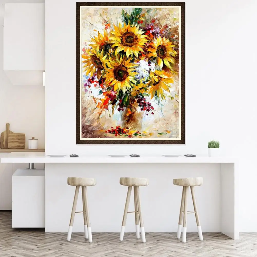 

Frameless Sunflower Oil Painting By Numbers Wall Art DIY Craft Home Office Decor