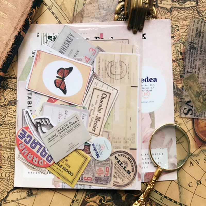 53 pcsвинтажная цветная бумага наклейки Английский Билль карта DY Скрапбукинг альбом проект делая счастливые украшения для ежедневника стикер