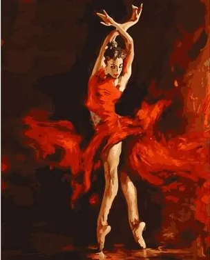 

Diy Painting red dress dancer digital number decorative wall pictures living room canvas painting frameless 40X50cm AOP051