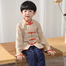 Ropa tradicional de Hanfu para niños, Tops antiguos de manga larga, traje de Cosplay Vintage para niños, chaqueta nacional, ropa de actuación