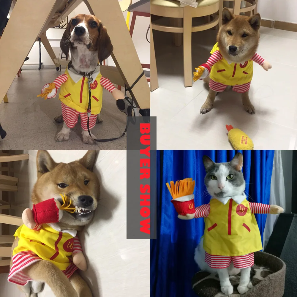 PipiFren забавная маленькая одежда для кошек Одежда собак официант Хэллоуин платья