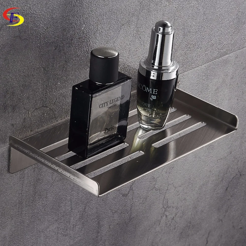 

OFYAGE Hotel Bathroom Shelf Wall Wounted Stainless Steel Wire Drawing Bathroom Accessories Square Soap Holder