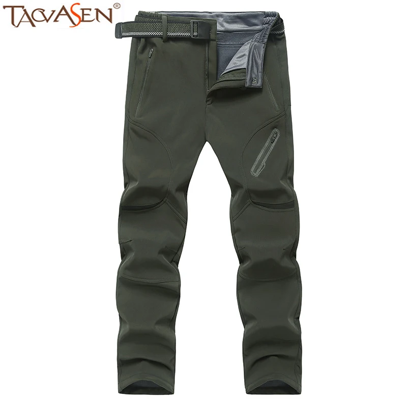 

TACVASEN Winter Hiking Pants Fleece Climbing Pants Waterproof Trousers Windproof Trekking Pants Plus Size Men Outdoor Trousers
