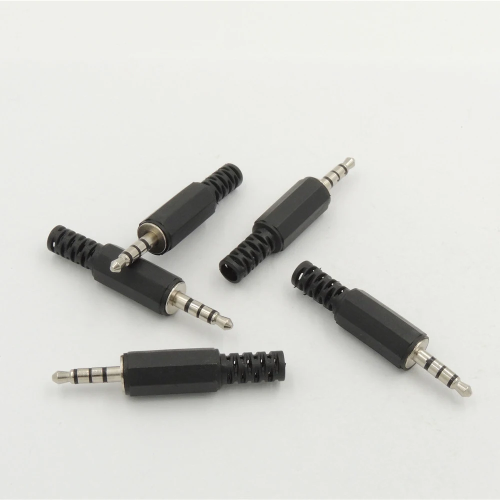 

10 PCS Replacement 3.5mm 4 Pole Stereo Male Jack Plug Audio Cable Connector solder adapter Head
