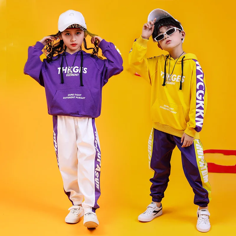 Kids Letter Hoodie Tops cotton children sport suits Dance Costumes for Girls Teenage Girl Hip Hop Clothing 10 12 14 16 18 Years (12)