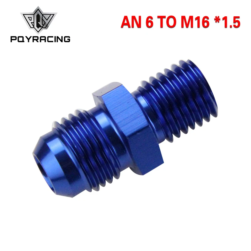 PQY Blue Male 6AN 6 An Flare To M16x1.5 (мм) метрический прямой фитинг от до M16 * 1 5 Port. Адаптер SL816 06 163