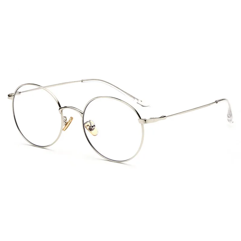 Сплав оправа для очков для мужчин и женщин Оптические очки овальные очки по рецепту очки оправа высокое качество - Цвет оправы: Серебристый