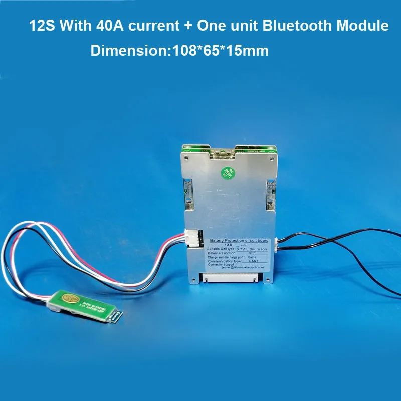 12S 50,4 V литий-ионный смарт Bluetooth BMS с 20A до 60A постоянным током для литий-полимерных или 18650 аккумуляторных батарей для электровелосипедов PCB