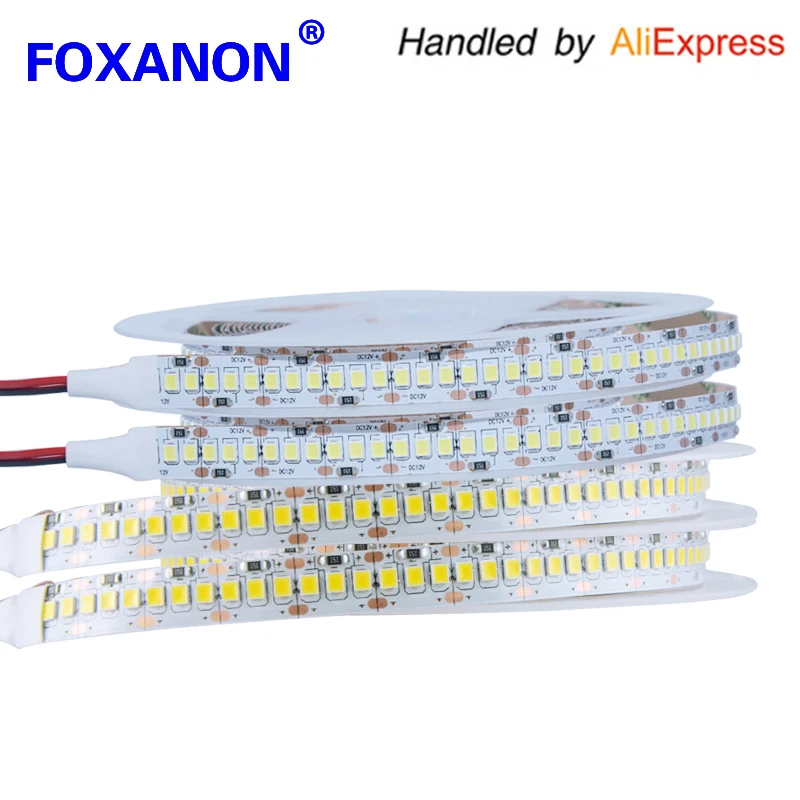 

Foxanon LED Strip light 5M 2835 SMD DC 12V 240LEDs/M waterproof IP65 IP33 Flexible Ribbon String LED lamp lights Night Decor