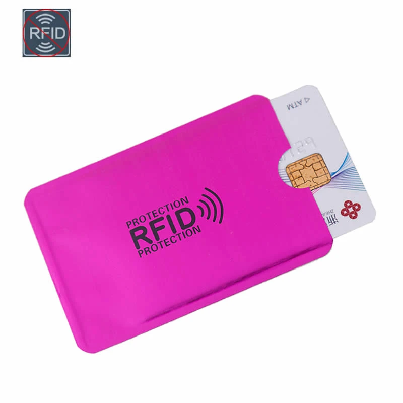 

Aluminium Metal Credit Anti Rfid Wallet Blocking Reader Lock Bank Card Holder ID Bank Card Case Business Protection Red Laser