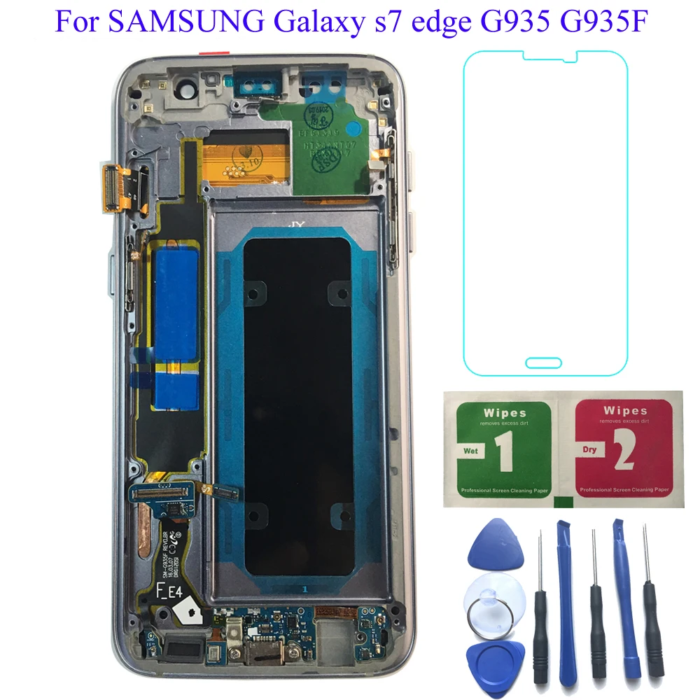 

For Samsung S7 edge G935 G935F OLED Display 100% Tested Working Frame Lcd Display Touch Screen Assembly For Samsung LCD