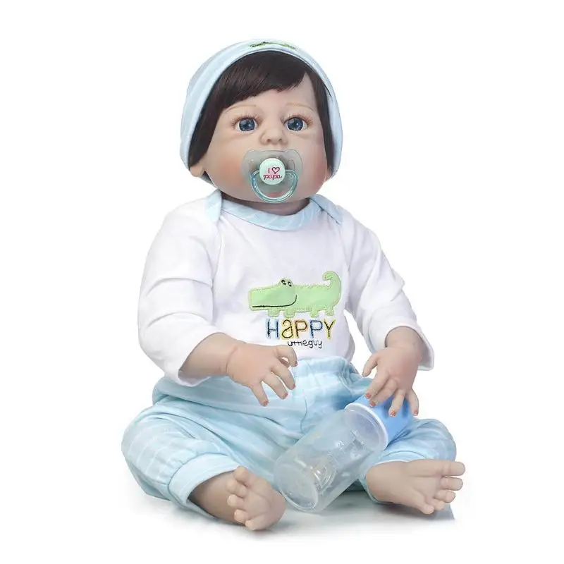 

Simulation Realistic Soft Silicone Reborn Boy Baby Doll Kids Bathing Playmate Toy Gift Lifelike Kids Accompany Toys Gift