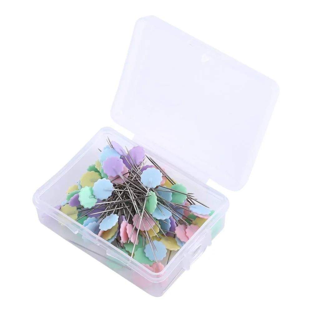 

HOT SALE 100pcs/set Patchwork Pins Flower Button Head Pins DIY Quilting Tool Sewing Accessories Sewing Patchwork Pins Light co