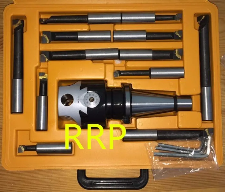 

NT30/ISO30 taper, F1-18 75mm boring head with NT30/ISO30 shank and 12pcs 18mm boring bars, boring head set