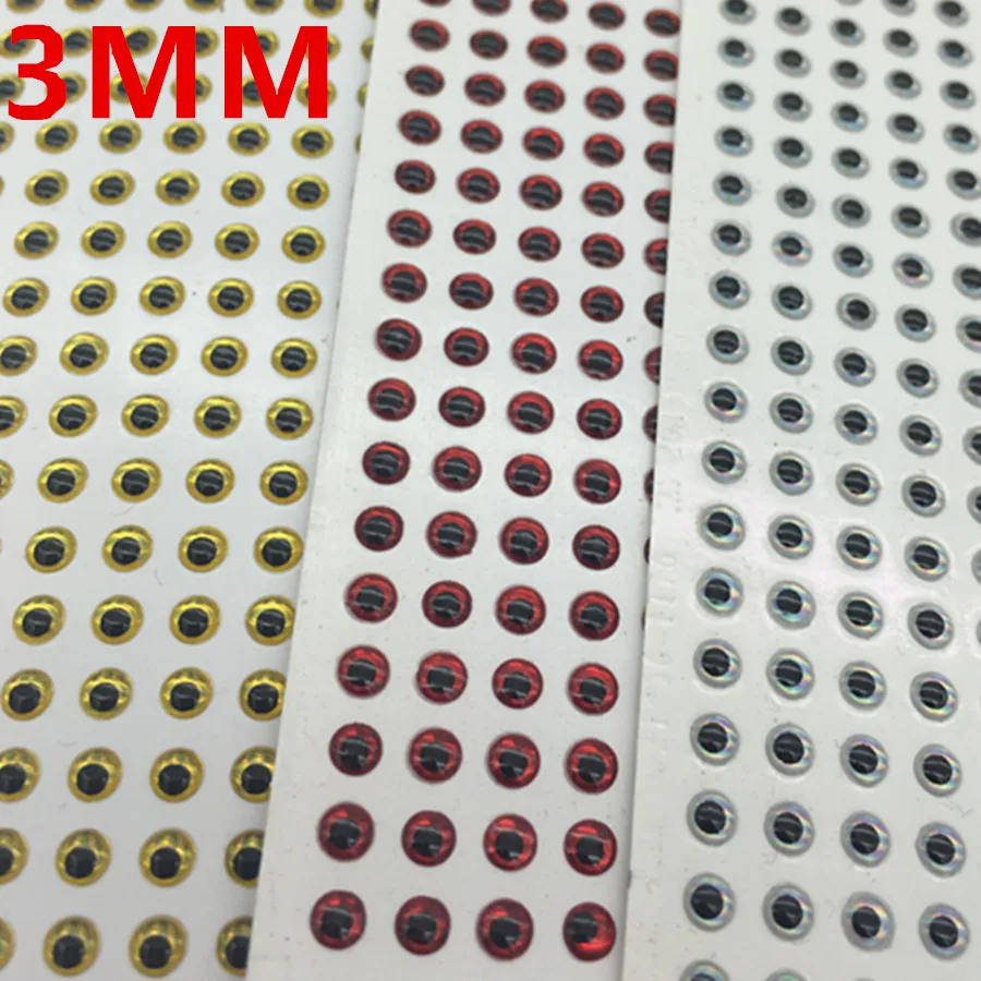 

500Pcs*3mm Fly Fishing 3D Holographic Fishing Lure Eyes Fly Tying Material, Jig, Lure Baits Making