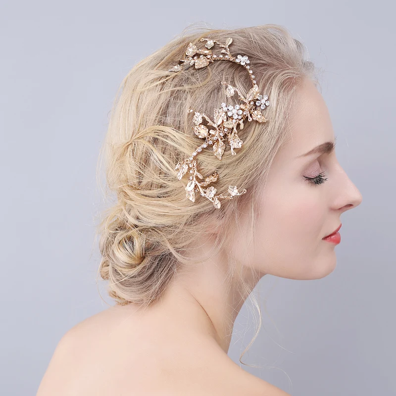 Flower Pearl Decoration For Hair Rhinestone Bridal Wedding Hair