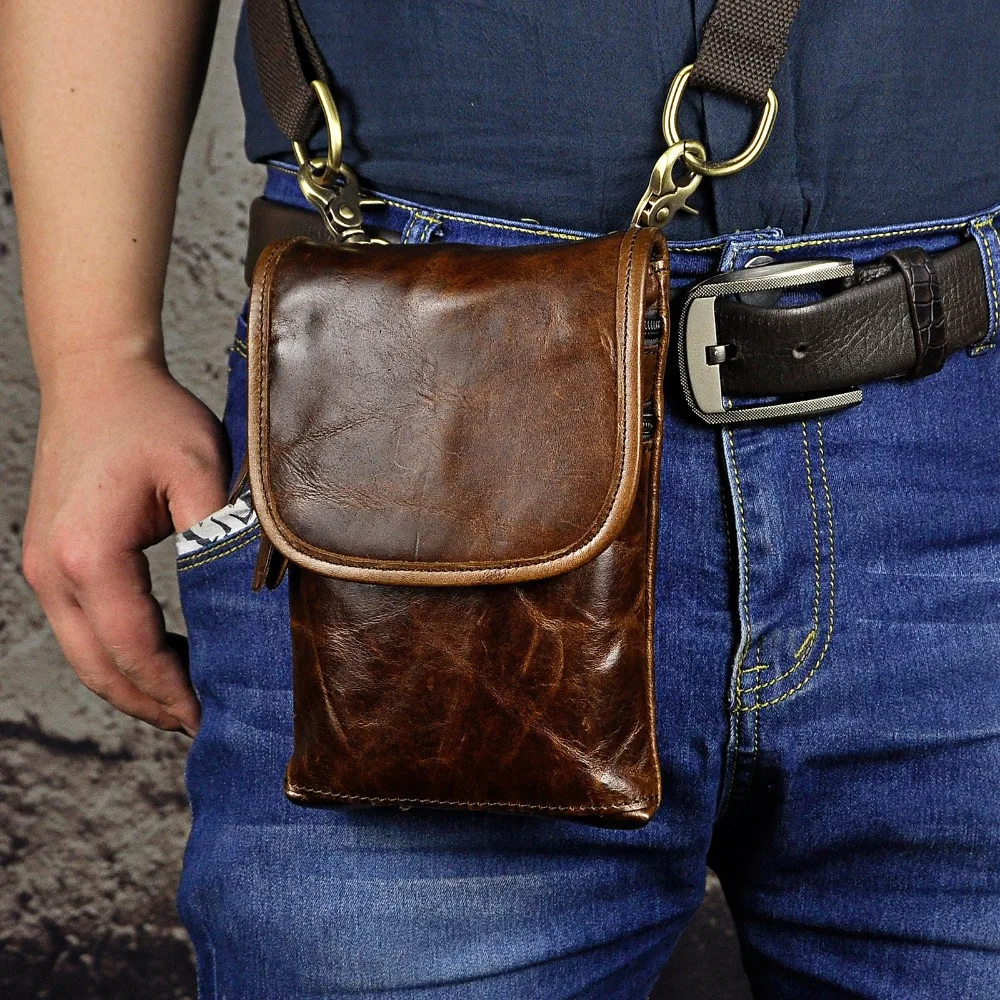 Модная мужская кожаная многофункциональная сумка-мессенджер Mochila, дизайнерский чехол для сигарет, сумка для путешествий, поясная сумка на крючке, 611-10-c