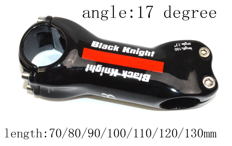 В итальянском стиле для мальчиков с мультяшными принтами «Чёрный рыцарь» углеродный стержень для дорожного велосипеда для шоссейного велосипеда велосипедные детали MTB 31,8*70/80/90/100/110/120/130 мм Угол 6 - Цвет: red 17 degree