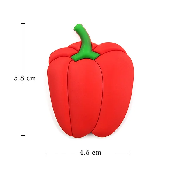 1 шт. овощные Фрукты Силиконовые магниты на холодильник белая доска мультфильм еда стикер магниты на холодильник размещение сообщения украшение дома - Цвет: Red Sweet Pepper
